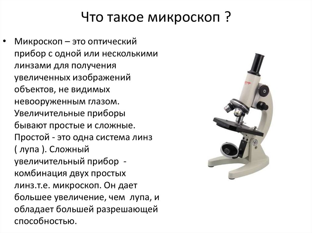 Микроскоп описание с картинкой