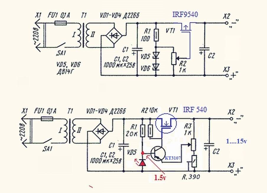 Схема стабилизатора напряжения и тока - 82 фото