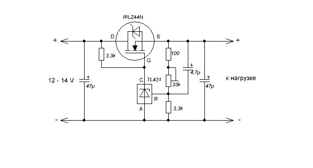 Регулятор тока на транзисторе схема