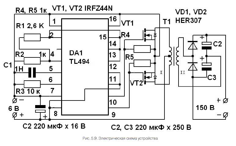 Схема проверки tl494