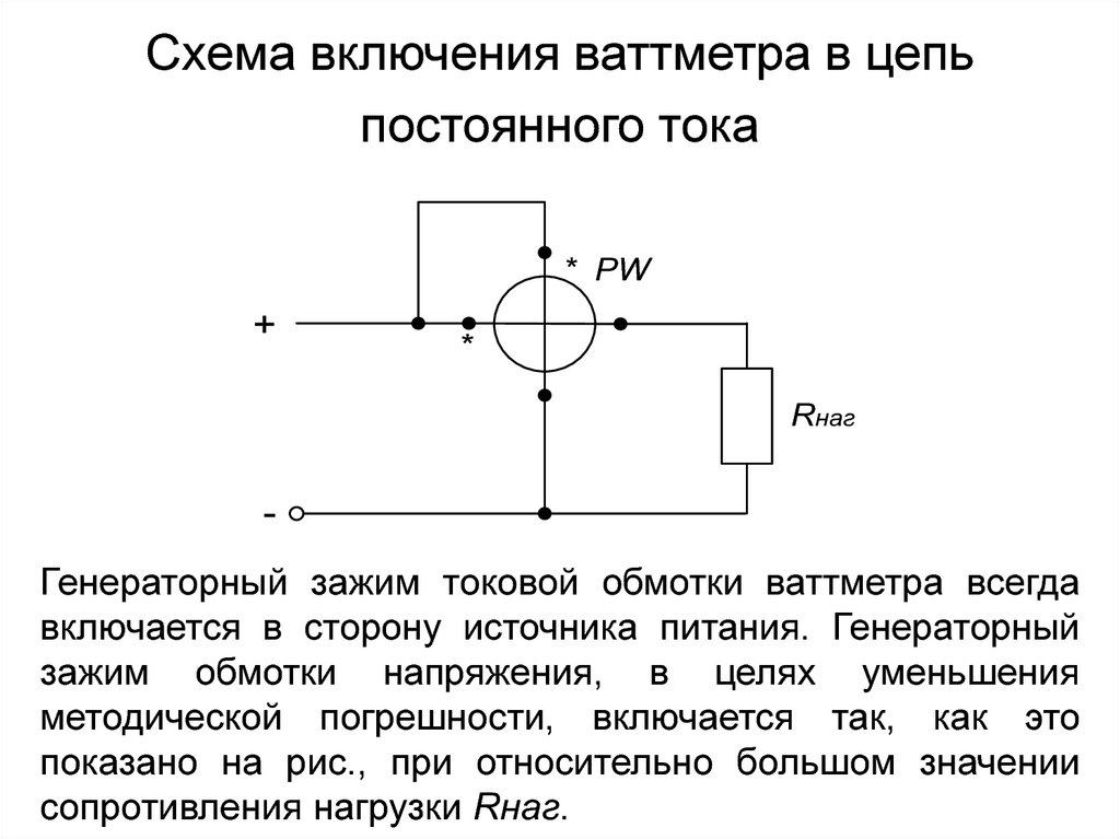 Ваттметр в схеме