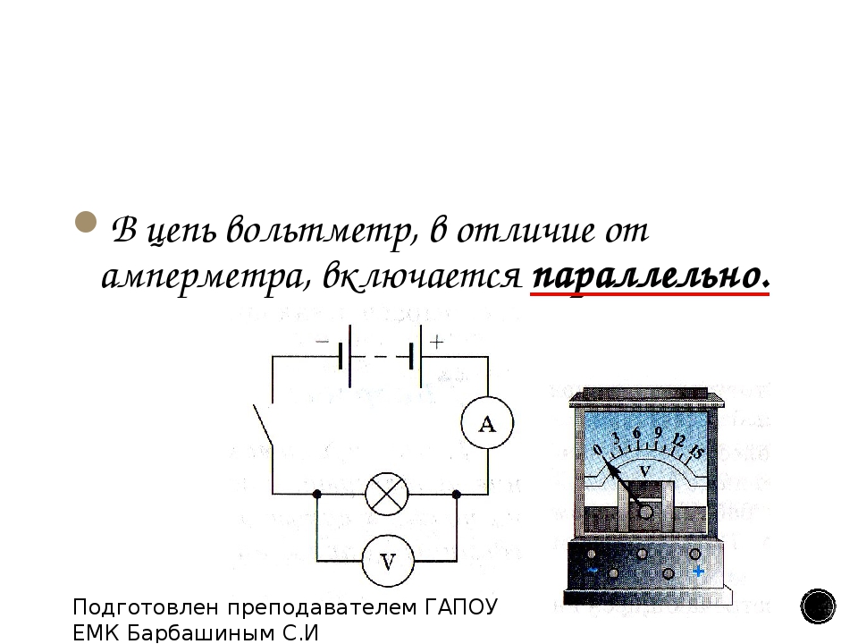 Электрическая схема амперметра