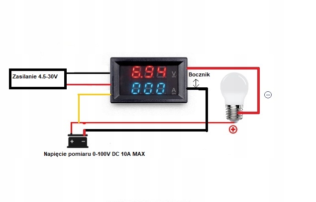 Схема подключения амперметра и вольтметра с алиэкспресс