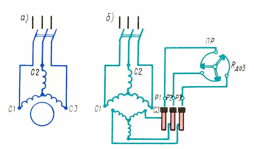 Эл схема эл двигателя 3х фазного