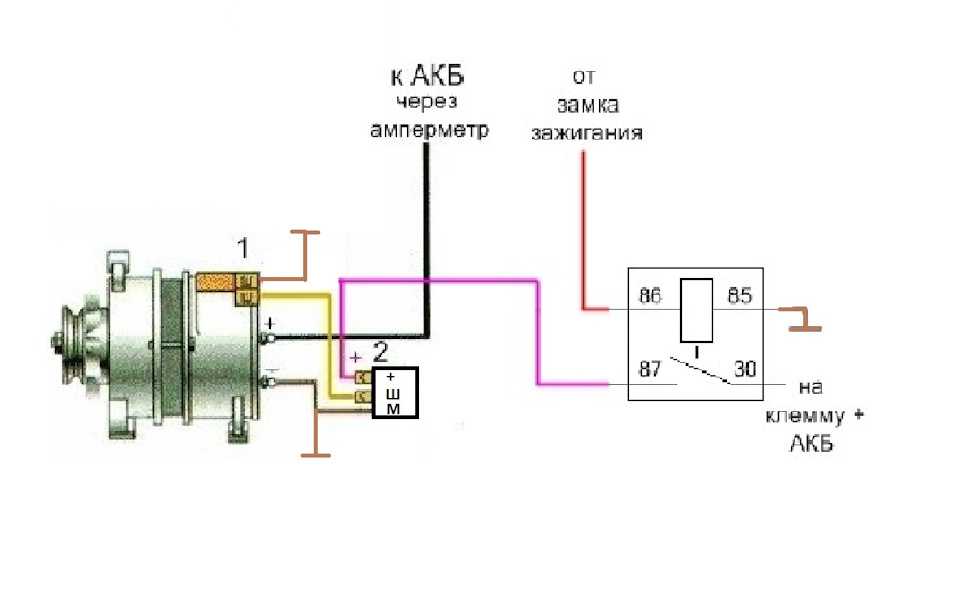 Схема подключения генератора на уаз 469 старого образца