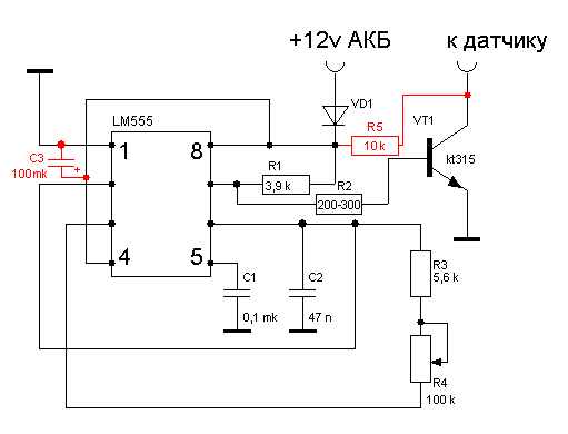 Подмотка спидометра схема на 555 с регулировкой скорости намотки