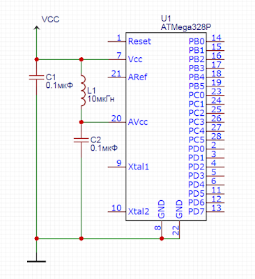 Atmega328 структурная схема