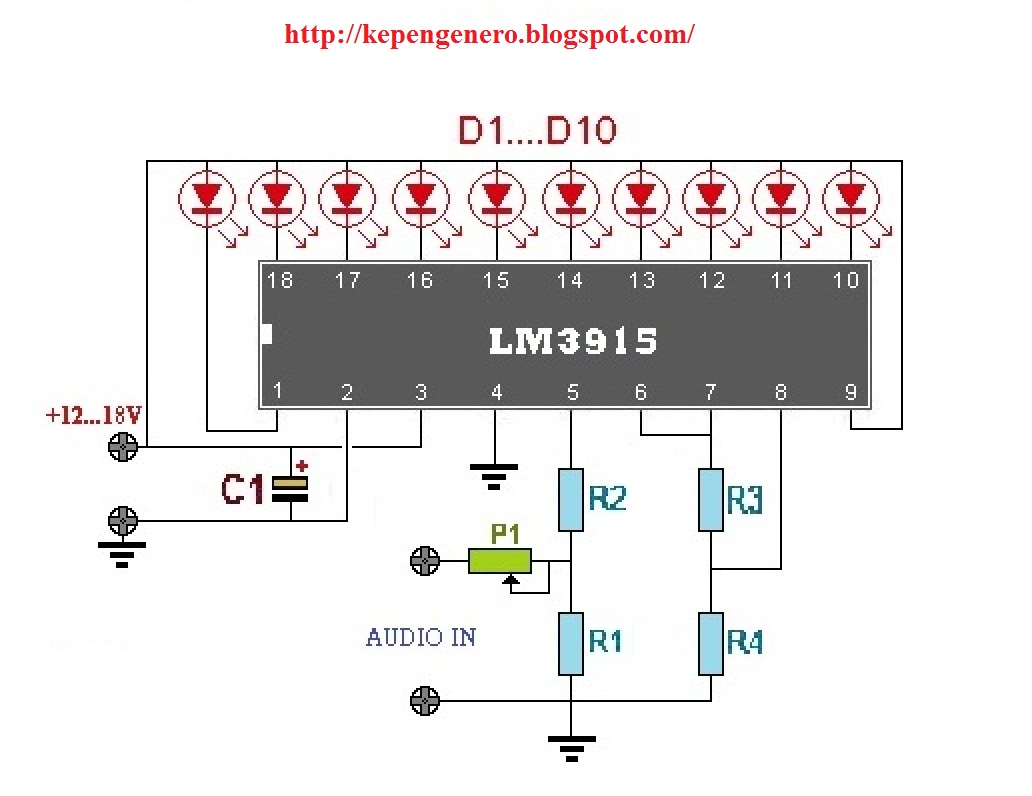 Схема lm3915 индикатор уровня