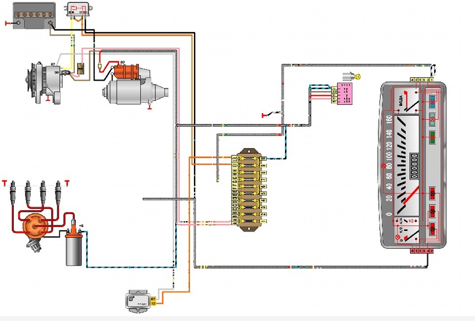 Схема проводки ваз 2102