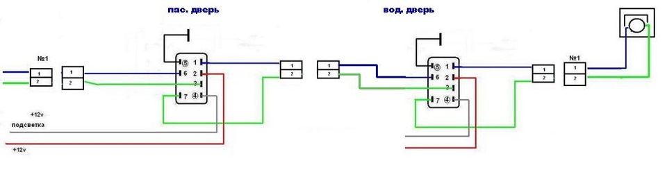 Схема электростеклоподъемников ваз 2110