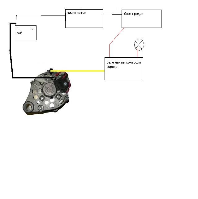 Схема подключения генератора ваз 2106 с регулятором напряжения