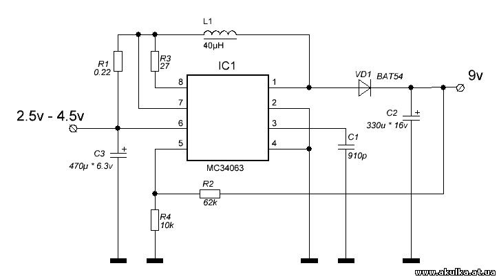 34063ap1 схема включения. Преобразователь на мс34063 повышающий. Повышающий DC-DC преобразователь на mc34063. 34063 Повышающий преобразователь на 9 вольт. Повышающий преобразователь DC-DC на микросхеме mc34063.