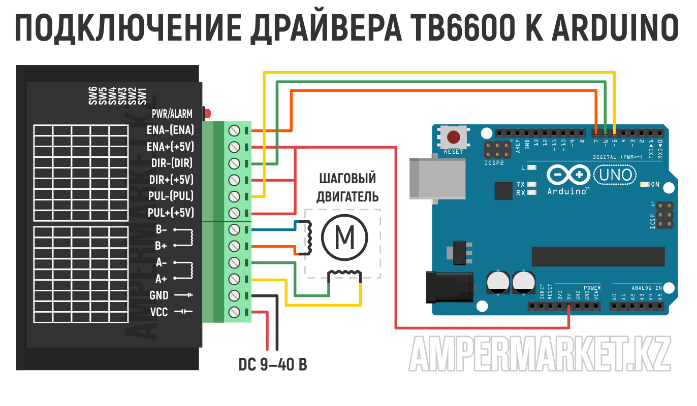 Подключение двигателя к ардуино