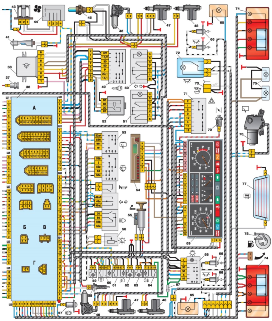 Электросхема стеклоочистителя ваз 2114