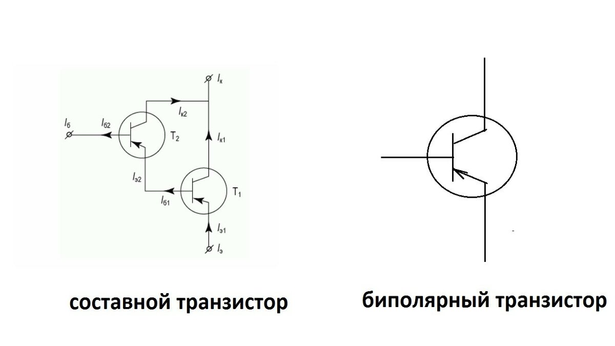 Два транзистора. Транзистор Дарлингтона схема включения. Составной транзистор схема Шиклаи. Схемы включения составных биполярных транзисторов. Составной транзистор Дарлингтона.