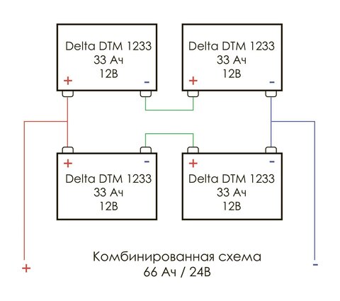 Схема последовательного соединения аккумуляторов