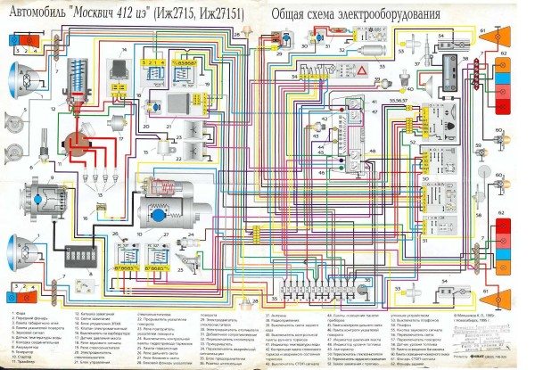 схема электропроводки москвич 412