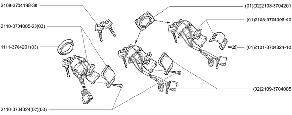 Замок зажигания 2108 схема