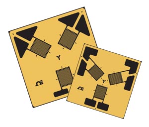 two strain gauges with differents rossetes