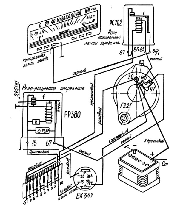 Схема подключения генератора ваз 2106 карбюратор старого образца