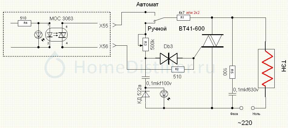 Регулятор мощности на bta41 600 схема