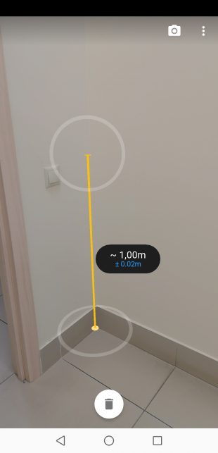 Google Measure: фото результата измерения