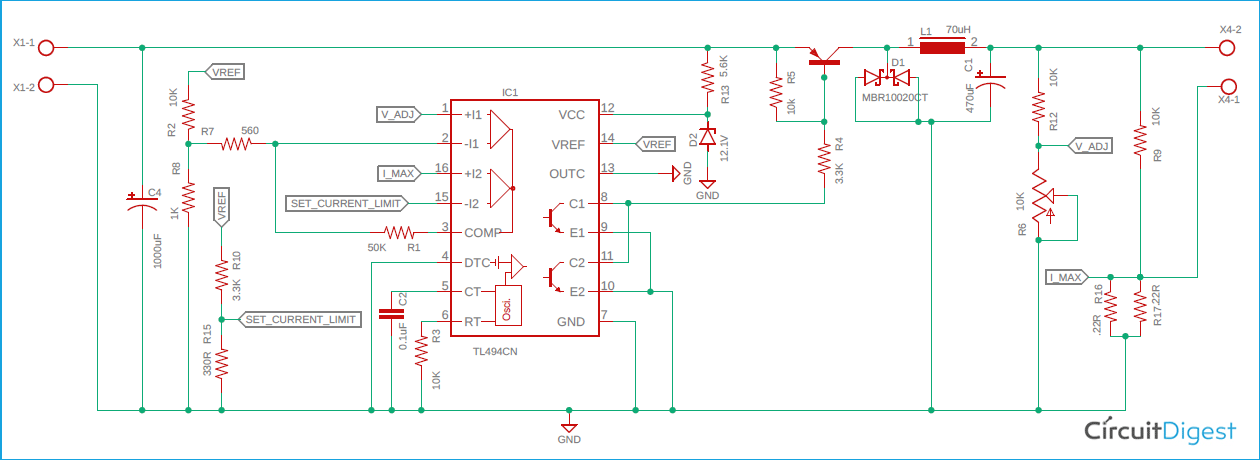 TL494 Buck Converter Circuit Diagram
