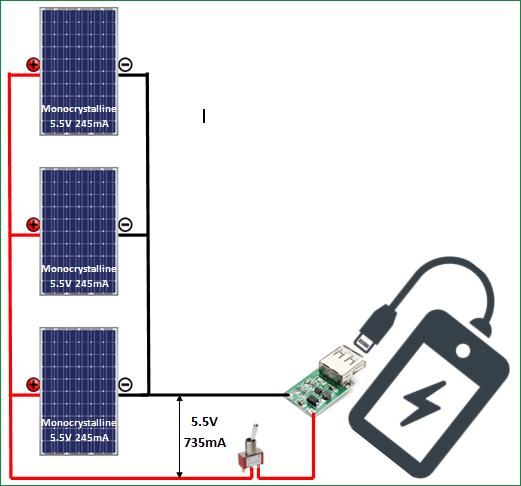 DIY solar mobile phone charger circuit diagram
