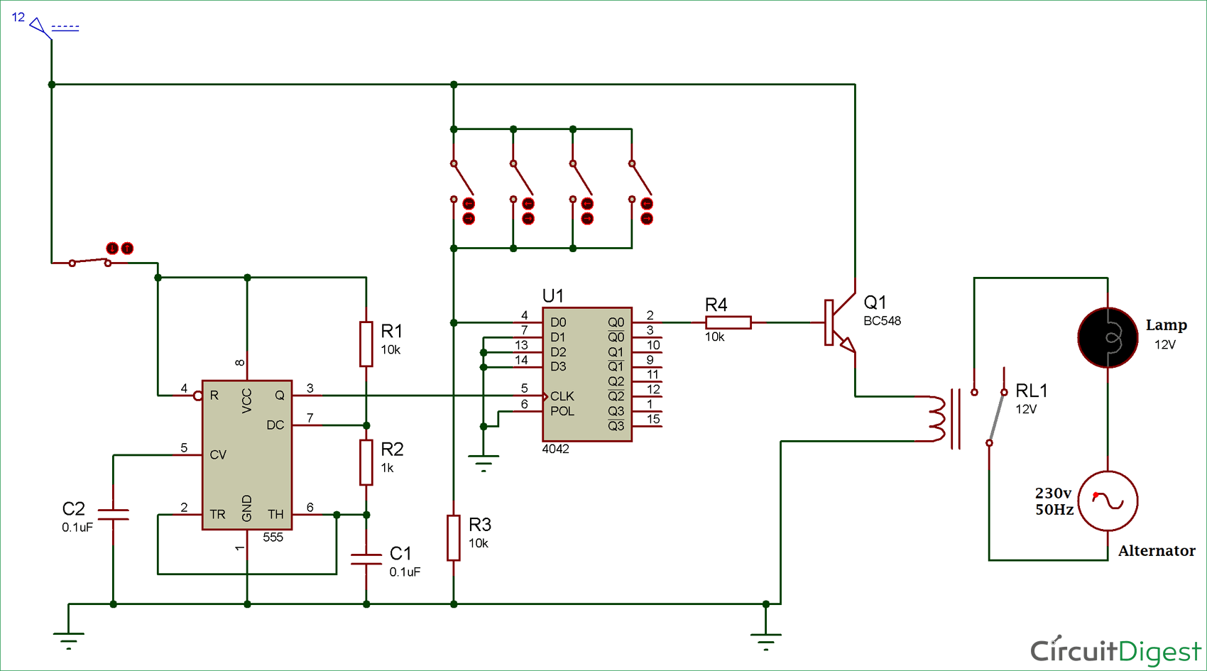 Multi-Way Switch Circuit diagram