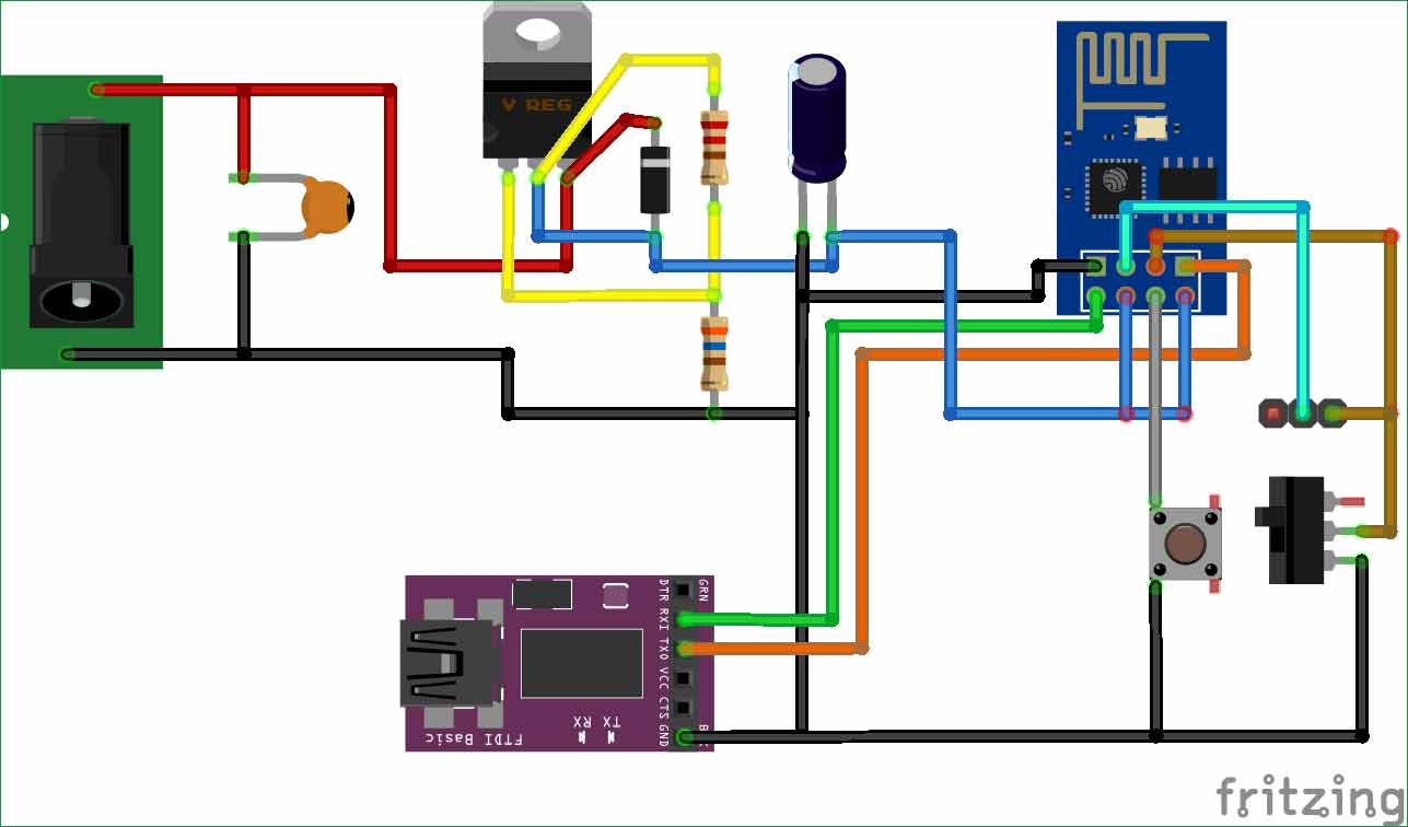 Programming-ESP8266-using-FTDI-module-circuit-diagram