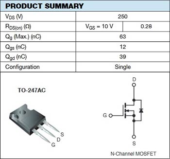 IRFP244 Power MOSFETs Pinout and Specification