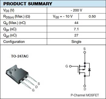 IRFP9240 Power MOSFETs Pinout and Specification