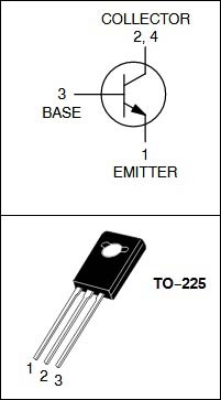 MJE340 NPN medium power transistor Pinout