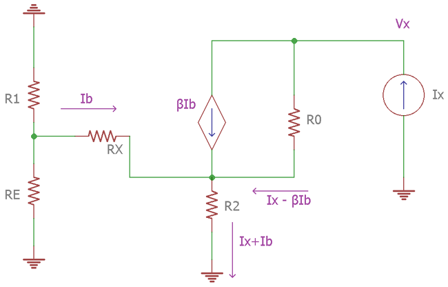 Small Signal Circuit for Widlar Current Source