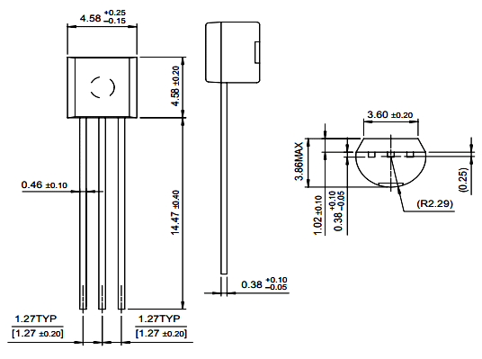 DS18B20 Temperature Sensor Dimensions