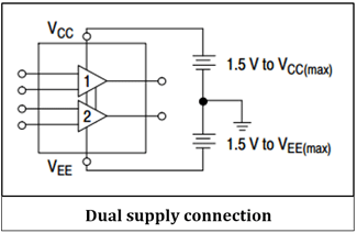 LM358 Dual OP AMP IC Dual supply connection