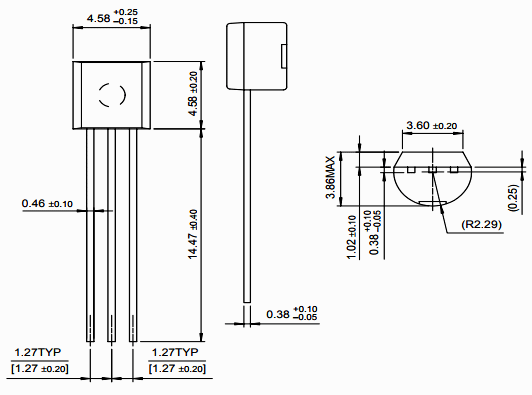 S8050 Transistor Dimensions