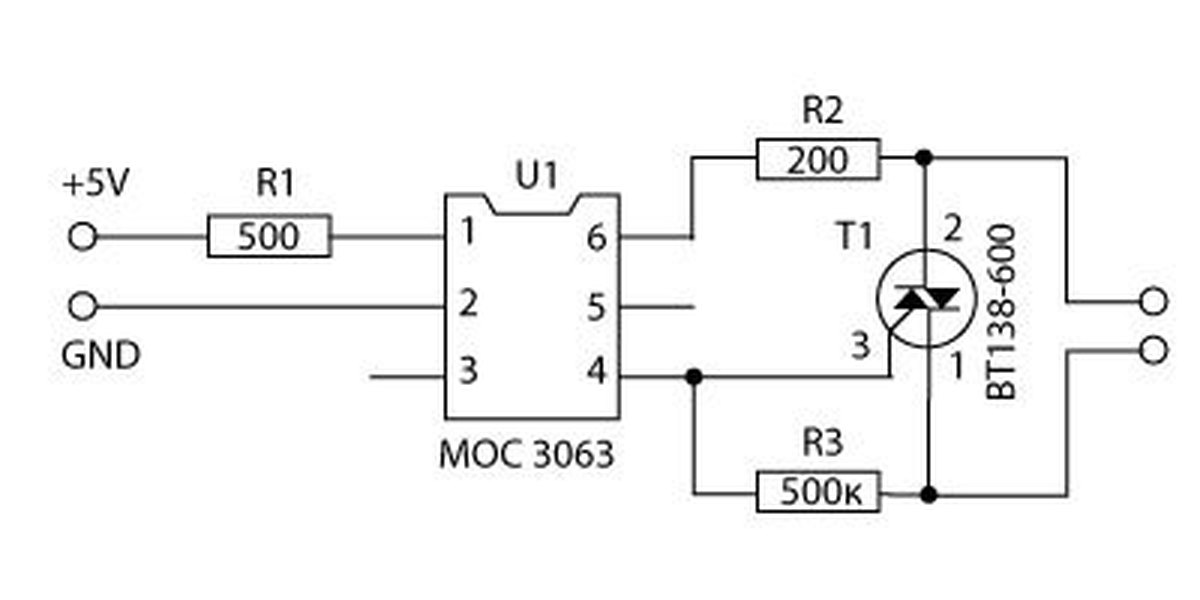 Moc3023 схема включения