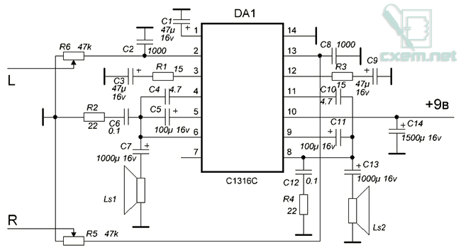 Sj2206b схема усилителя