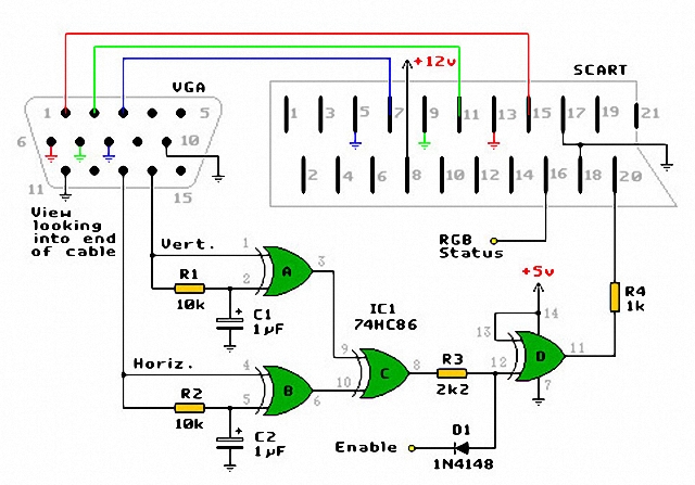 Scart vga переходник своими руками схема