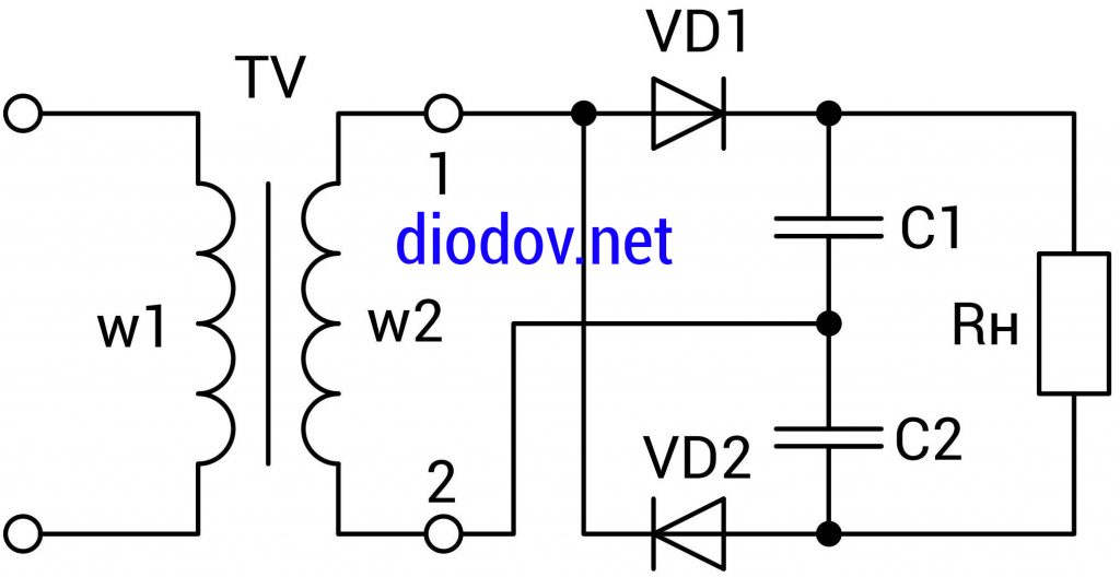 Удвоитель постоянного напряжения схема