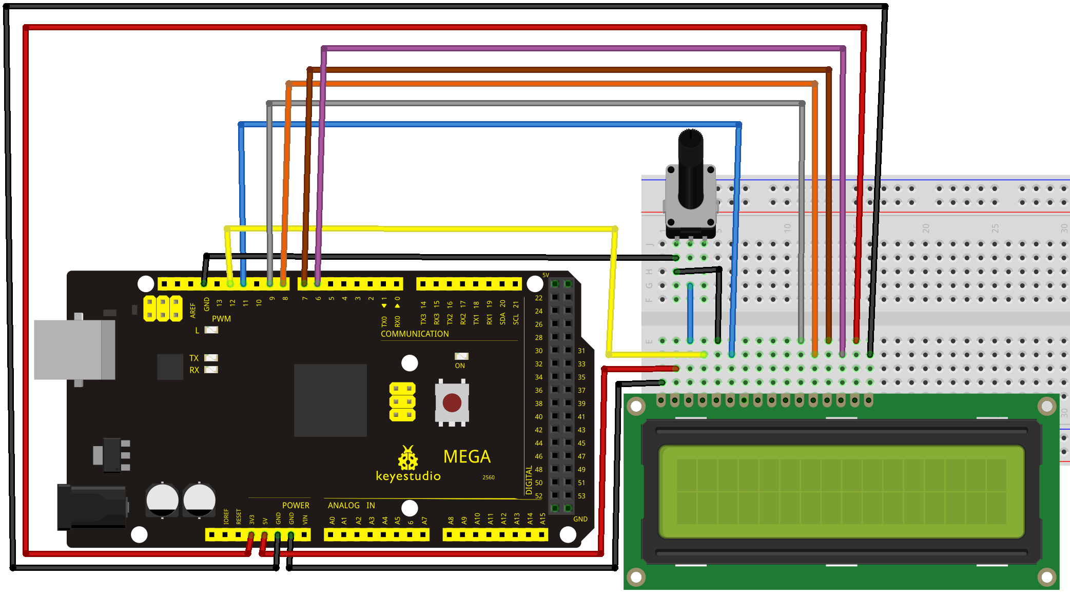 Схема подключения lcd 1602 к arduino