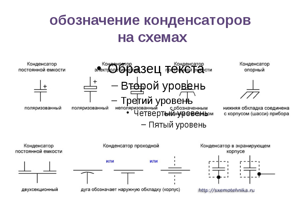 Обозначение электролитического конденсатора на схеме полярность