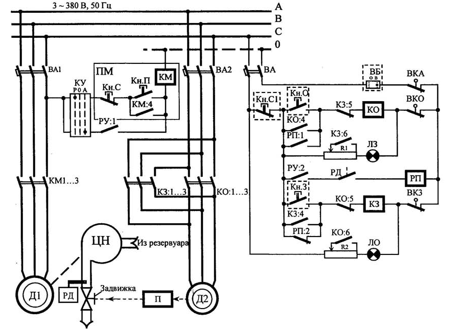Принципиальная электрическая схема ау электроприводом компрессорной установки