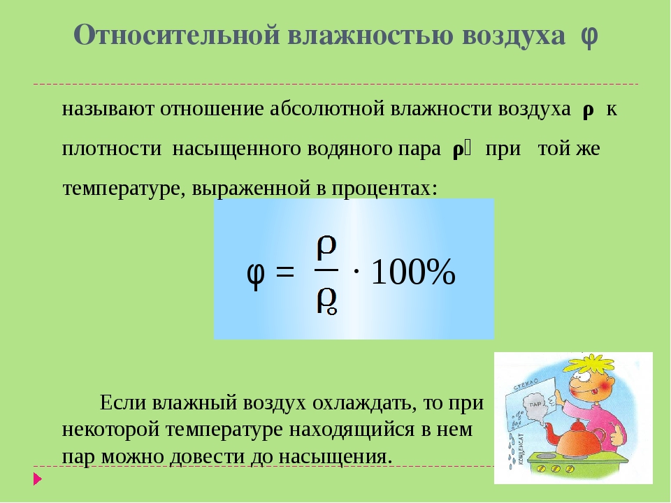 Какова относительная влажность. Относительная влажность воздуха физика 8 класс. Формула определения влажности воздуха физика 8 класс. Влажность воздуха формула физика 8 класс. Абсолютная влажность воздуха физика 8 класс.