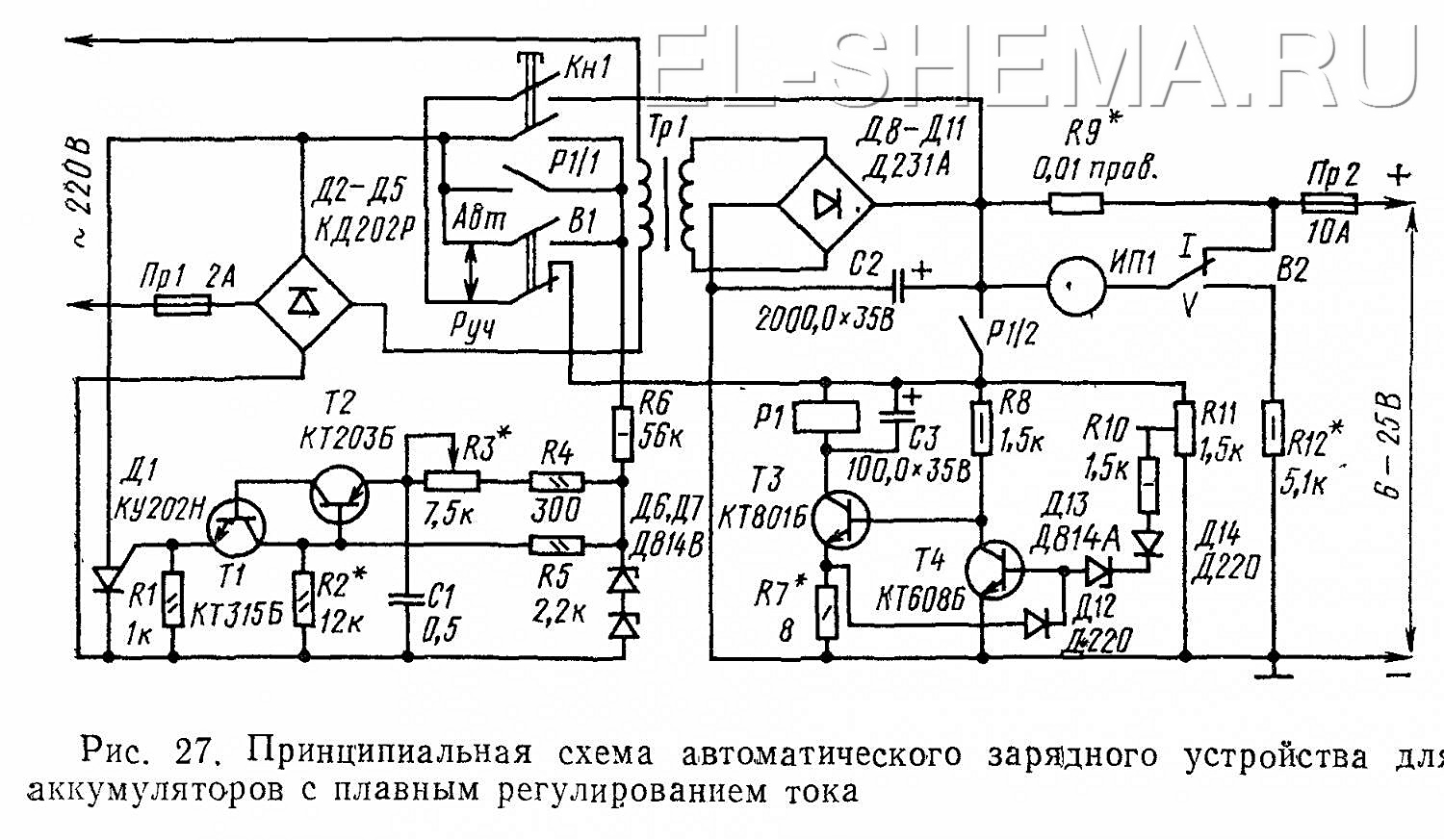 Электрическая схема зарядное устройство для автомобильного аккумулятора автомобильного