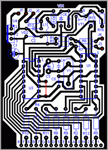 Печатная плата частотомера на МК