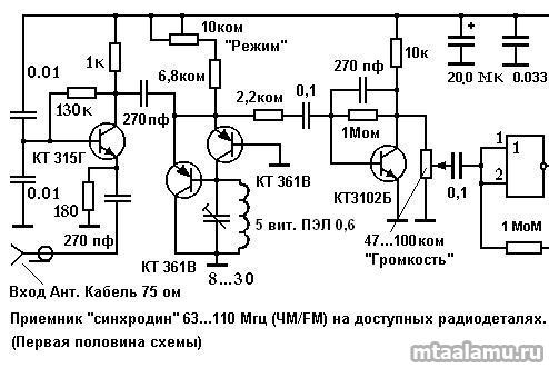 Приемник белка схема