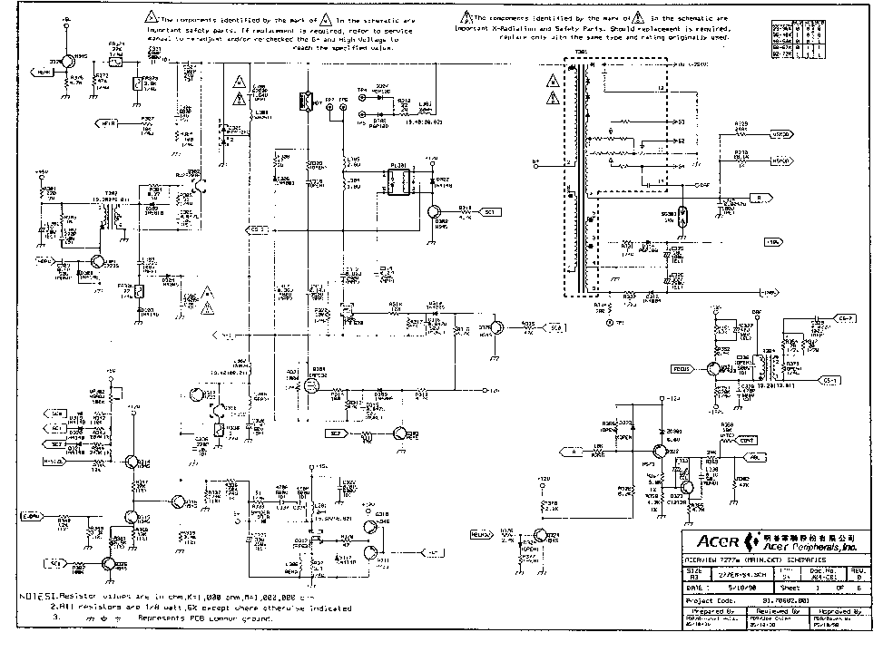 Схема монитор acer al1715