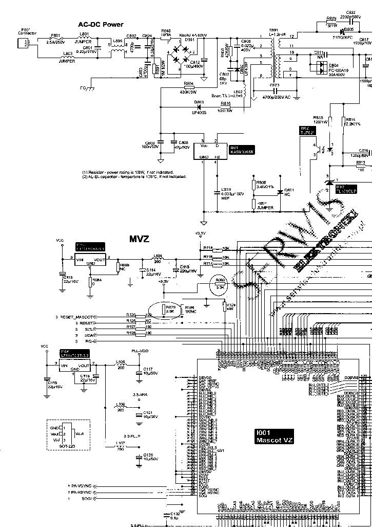 Монитор acer 1716 схема